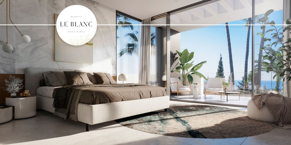 Le Blanc. Stora sovrummet med panoramautsikt
