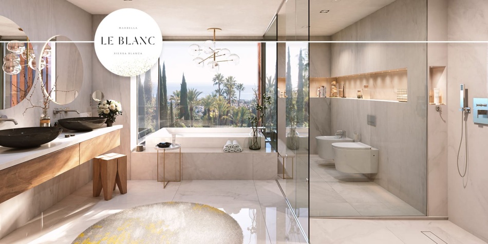 Le Blanc. Rymlig och modern badrum